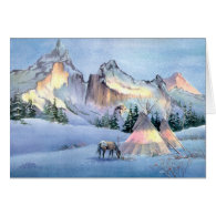 WINTER TIPI CAMP by SHARON SHARPE card