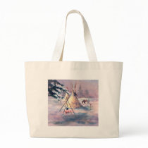 WINTER TIPI FIRE & APPALOOSA by SHARON SHARPE Tote Bags