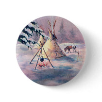 WINTER TIPI FIRE & APPALOOSA by SHARON SHARPE Pinback Button
