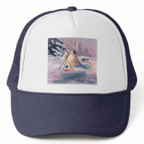 WINTER TIPI FIRE & APPALOOSA by SHARON SHARPE Mesh Hats