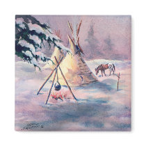 WINTER TIPI FIRE & APPALOOSA by SHARON SHARPE magnets