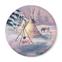 WINTER TIPI FIRE & APPALOOSA by SHARON SHARPE Magnets