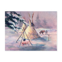 WINTER TIPI FIRE & APPALOOSA by SHARON SHARPE Post Cards