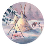 WINTER TIPI FIRE & APPALOOSA by SHARON SHARPE Sticker