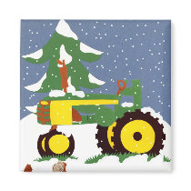 Winter Tractor Magnet