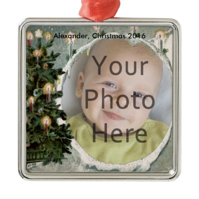 Winter Tree and Candles Photo Christmas Ornament