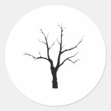 Winter Tree Black and White Set Stickers