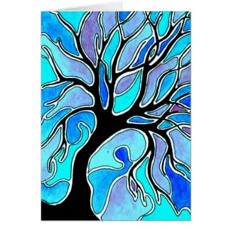 Winter Tree in Blue card