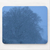 Winter Tree in Blue mousepads by Stronsy Winter Tree in Blue mousepads
