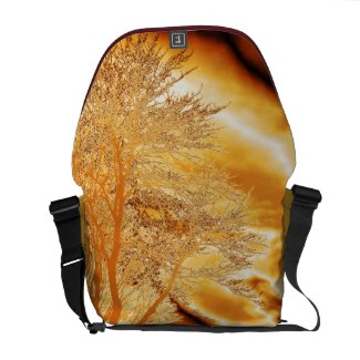 Winter Tree in Molten Gold Rickshaw Messenger Bag rickshawmessengerbag