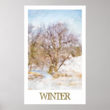 Winter Tree Scene Art Print