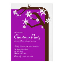 Winter Tree Snowflake - Christmas Party Invitation
