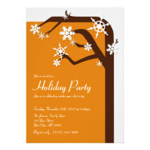 Winter Tree Snowflake - Holiday Party Invitations