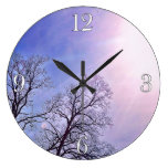 Winter Trees & A Cold Sun Seasonal Nature Art Round Clock