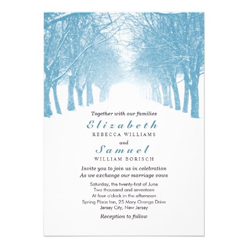 Winter Trees Avenue Wedding Invitation Personalized Announcements