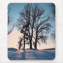 Winter trees on blue sky background mousepads by patrickrp Winter trees on blue sky background mousepads