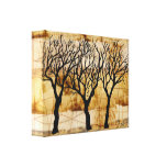 Winter Trees on Tea Bag Background Canvas Prints