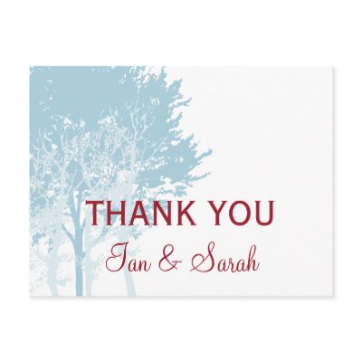 Winter Trees Thank You Wedding Post Card