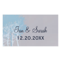 Winter Trees Wedding Place Card Business Card Template
