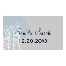 Winter Trees Wedding Place Card Business Card Templates