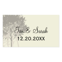 Winter Trees Wedding Place Card Business Cards