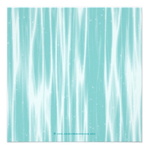 Winter Turquoise Blue Snowflakes Quinceanera Personalized Announcement
