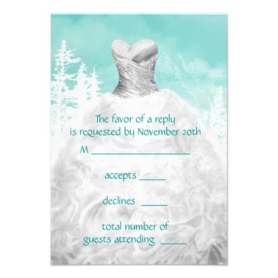 Winter Turquoise Blue Snowflakes Quinceanera RSVP Personalized Invitation