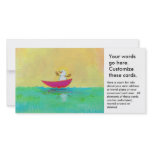 Winter vacation snowman boating travel unique art photo cards