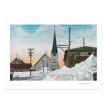 Winter View of Steadman Avenue Covered in Snow Postcard