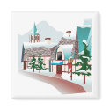 Winter Village at Christmas magnets by White_Wedding Winter Village at Christmas magnets