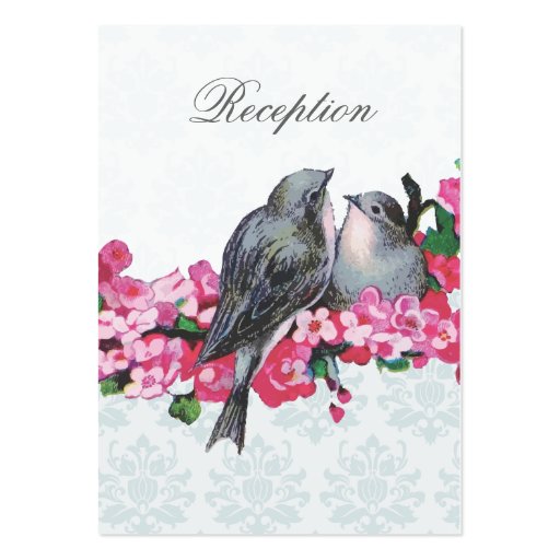 Winter Vintage Birds Wedding Reception Enclosure Business Card Template