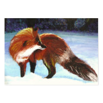 Winter Visitor (Red Fox) ACEO Art Trading Cards business cards