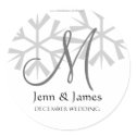 Winter Wedding Announcement Bride Groom Seal stickers by monogramgallery Winter Wedding Announcement Bride Groom Seal stickers