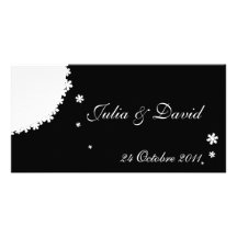 Winter wedding announcement custom photo card
