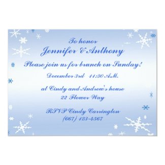 Winter Wedding Brunch 5x7 Paper Invitation Card
