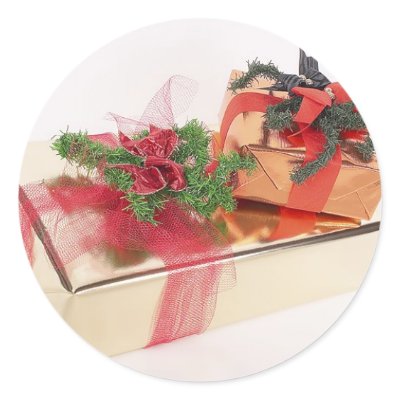 Winter Wedding Christmas Wedding Holiday Wedding Round Stickers