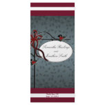 Winter Wedding Church Program - Red Blue Ribbon Custom Rack Card
