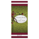Winter Wedding Church Program - Red Green Ribbon Personalized Rack Card