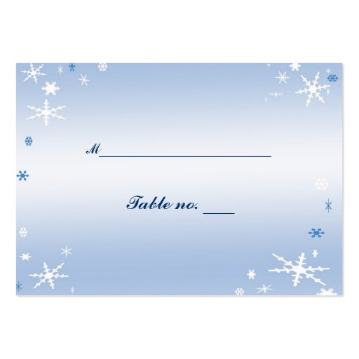 Winter Wedding Escort Card Business Cards (front side)