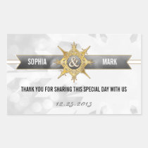 Winter wedding fancy snowflake thank you stickers