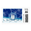 Winter Wedding Bride And Groom Snomwan Theme Stamp