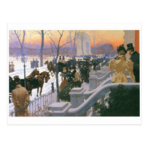 Winter Wedding in Washington Square c. 1897 Postcard