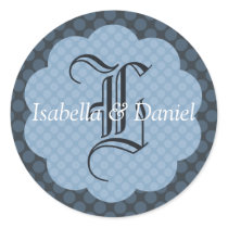Winter Wedding Monogram Envelope Seal Sticker