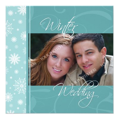 Winter Wedding Photo Invitation Cards