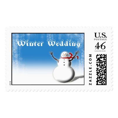 Winter Wedding Postage Stamp