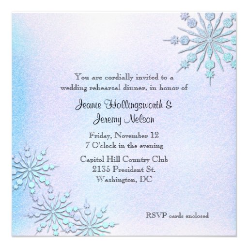 Winter Wedding Rehearsal Dinner Invitation Zazzle