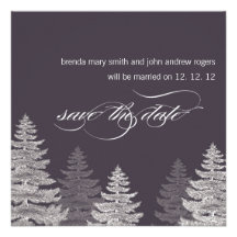 Winter Wedding Save the Date Cards Trees Personalized Announcements