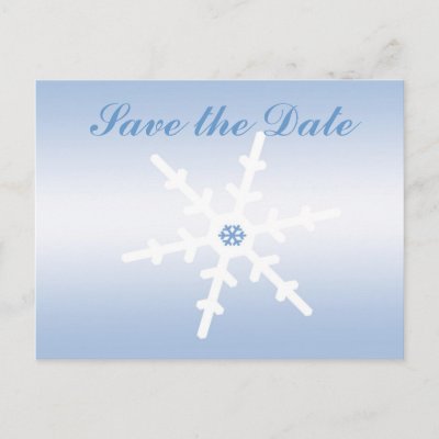 Winter Wedding Save the Date Post Cards