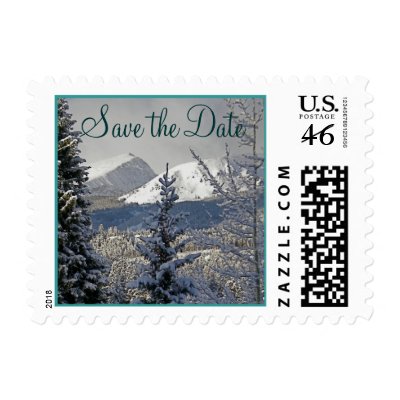 Winter Wedding Save the Date Stamps