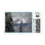 Winter Wedding Snow on Mountains Photo postage